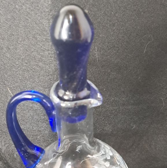 West Virginia art glass cruets, vintage hand blown bottle. - Picture 4 of 6